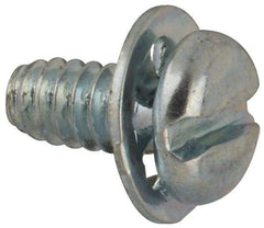 Value Collection - #4-40 UNC, 1/4" Length Under Head Slotted Drive Machine Screw - Pan Head, Grade J82 Steel, Zinc-Plated Finish, Internal Tooth - Exact Industrial Supply