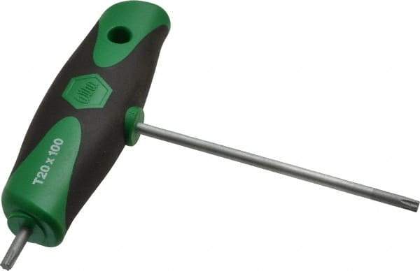 Wiha - T20 T-Handle Cushion Grip Torx Key Set - 100mm Length Under Head, T20 Torx Size - Exact Industrial Supply