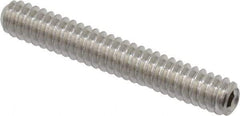 Value Collection - #4-40 UNC, 3/4" OAL, Cup Point Set Screw - Grade 18-8 Stainless Steel, 0.05" Key - Exact Industrial Supply