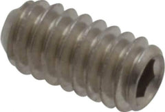 Value Collection - #5-40 UNC, 1/4" OAL, Cup Point Set Screw - Grade 18-8 Stainless Steel, 1/16" Key - Exact Industrial Supply