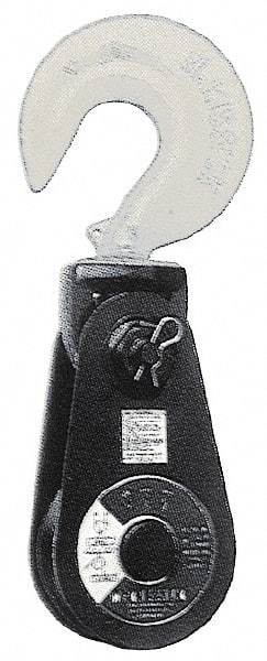 Value Collection - 4, 400 Lbs. Load Limit, Side Release Snatch Block - Single Sheave, 3 Inch Outside Diameter, Wire Rope, 5/16 Inch, 3/8 Inch Diameters, Steel, Painted Finish - Exact Industrial Supply