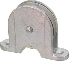Value Collection - Single Closed Upright Mount Guidance Pulley - Sheave, 3 Inch Outside Diameter, Wire Rope, 3/8 Inch Diameter, 0.235 Inch to 0.246 Inch Mounting Hole Diameter Iron, Galvanized Finish - Exact Industrial Supply