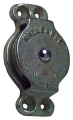 Value Collection - Single Closed Side Mount Guidance Pulley - Sheave, 3 Inch Outside Diameter, Wire Rope, 3/8 Inch Diameter, 0.235 Inch to 0.246 Inch Mounting Hole Diameter Iron, Galvanized Finish - Exact Industrial Supply