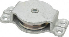 Value Collection - Single Closed Side Mount Guidance Pulley - Sheave, 2 Inch Outside Diameter, Wire Rope, 1/4 Inch Diameter, 0.209 Inch to 0.22 Inch Mounting Hole Diameter Iron, Galvanized Finish - Exact Industrial Supply