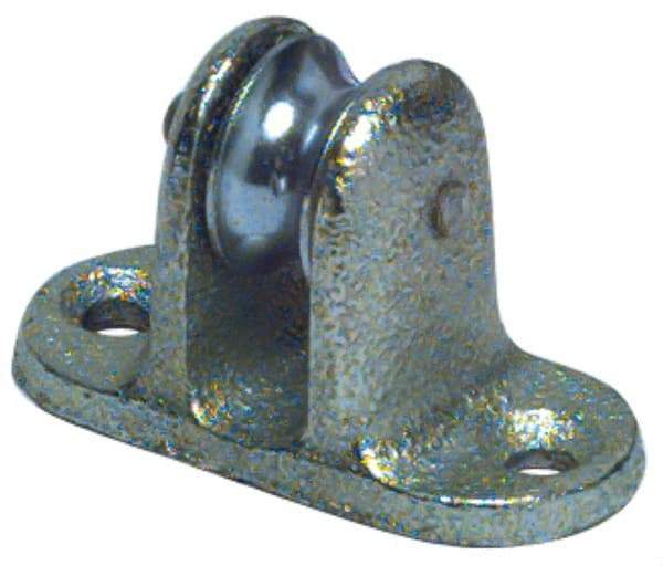Value Collection - Single Upright Mount Guidance Pulley - Sheave, 11/16 Inch Outside Diameter, Fibrous Rope, 1/4 Inch Diameter, 0.144 Inch to 0.155 Inch Mounting Hole Diameter Malleable Iron, Galvanized Finish - Exact Industrial Supply
