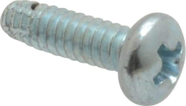 Value Collection - #4-40 UNC Thread, 3/8" Length Under Head, Phillips Drive Steel Thread Cutting Screw - Pan Head, Grade 2, Point Type F, Zinc-Plated Finish - Exact Industrial Supply