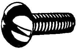 Value Collection - #4-40 UNC Thread, 3/8" Length Under Head, #1 Slotted/Phillips Drive Steel Thread Cutting Screw - Round Head, Grade 1016-1024, Point Type F, Zinc-Plated Finish - Exact Industrial Supply