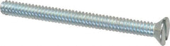 Value Collection - #4-40 UNC, 1-1/4" OAL Slotted Drive Machine Screw - Flat Head, Grade 2 Steel, Zinc-Plated Finish, Without Washer - Exact Industrial Supply