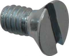 Value Collection - #5-40 UNC, 1/4" OAL Slotted Drive Machine Screw - Flat Head, Grade 2 Steel, Zinc-Plated Finish, Without Washer - Exact Industrial Supply