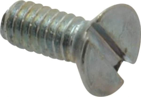 Value Collection - #5-40 UNC, 5/16" OAL Slotted Drive Machine Screw - Flat Head, Grade 2 Steel, Zinc-Plated Finish, Without Washer - Exact Industrial Supply
