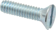 Value Collection - #5-40 UNC, 1/2" OAL Slotted Drive Machine Screw - Flat Head, Grade 2 Steel, Zinc-Plated Finish, Without Washer - Exact Industrial Supply