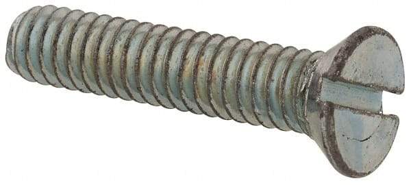 Value Collection - #5-40 UNC, 5/8" OAL Slotted Drive Machine Screw - Flat Head, Grade 2 Steel, Zinc-Plated Finish, Without Washer - Exact Industrial Supply