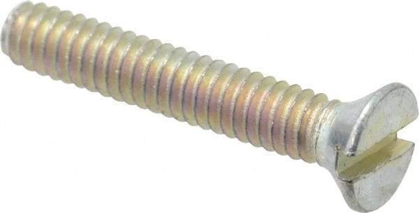 Value Collection - #5-40 UNC, 3/4" OAL Slotted Drive Machine Screw - Flat Head, Grade 2 Steel, Zinc-Plated Finish, Without Washer - Exact Industrial Supply