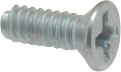 Value Collection - #4-40 UNC, 5/16" OAL Phillips Drive Machine Screw - Flat Head, Grade 2 Steel, Zinc-Plated Finish, Without Washer - Exact Industrial Supply