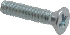 Value Collection - #4-40 UNC, 1/2" OAL Phillips Drive Machine Screw - Flat Head, Grade 2 Steel, Zinc-Plated Finish, Without Washer - Exact Industrial Supply