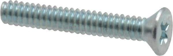 Value Collection - #4-40 UNC, 3/4" OAL Phillips Drive Machine Screw - Flat Head, Grade 2 Steel, Zinc-Plated Finish, Without Washer - Exact Industrial Supply