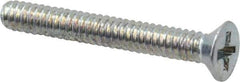Value Collection - #4-40 UNC, 7/8" OAL Phillips Drive Machine Screw - Flat Head, Grade 2 Steel, Zinc-Plated Finish, Without Washer - Exact Industrial Supply