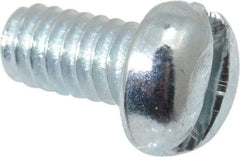 Value Collection - #5-40 UNC, 1/4" Length Under Head Slotted Drive Machine Screw - Round Head, Grade J82 Steel, Zinc-Plated Finish, Without Washer - Exact Industrial Supply