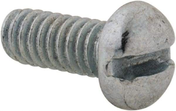 Value Collection - #5-40 UNC, 5/16" Length Under Head Slotted Drive Machine Screw - Round Head, Grade J82 Steel, Zinc-Plated Finish, Without Washer - Exact Industrial Supply