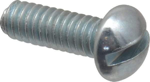 Value Collection - #5-40 UNC, 3/8" Length Under Head Slotted Drive Machine Screw - Round Head, Grade J82 Steel, Zinc-Plated Finish, Without Washer - Exact Industrial Supply