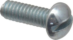 Value Collection - #5-40 UNC, 3/8" Length Under Head Slotted Drive Machine Screw - Round Head, Grade J82 Steel, Zinc-Plated Finish, Without Washer - Exact Industrial Supply