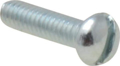 Value Collection - #5-40 UNC, 1/2" Length Under Head Slotted Drive Machine Screw - Round Head, Grade J82 Steel, Zinc-Plated Finish, Without Washer - Exact Industrial Supply