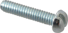 Value Collection - #5-40 UNC, 5/8" Length Under Head Slotted Drive Machine Screw - Round Head, Grade J82 Steel, Zinc-Plated Finish, Without Washer - Exact Industrial Supply