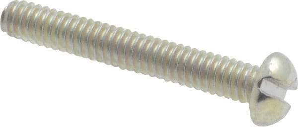 Value Collection - #5-40 UNC, 7/8" Length Under Head Slotted Drive Machine Screw - Round Head, Grade J82 Steel, Zinc-Plated Finish, Without Washer - Exact Industrial Supply
