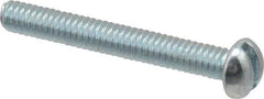 Value Collection - #5-40 UNC, 1" Length Under Head Slotted Drive Machine Screw - Round Head, Grade J82 Steel, Zinc-Plated Finish, Without Washer - Exact Industrial Supply