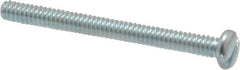 Value Collection - #4-40 UNC, 1-1/4" Length Under Head Slotted Drive Machine Screw - Pan Head, Grade J82 Steel, Zinc-Plated Finish, Without Washer - Exact Industrial Supply