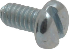 Value Collection - #5-40 UNC, 1/4" Length Under Head Slotted Drive Machine Screw - Pan Head, Grade 2 Steel, Zinc-Plated Finish, Without Washer - Exact Industrial Supply