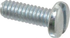 Value Collection - #5-40 UNC, 3/8" Length Under Head Slotted Drive Machine Screw - Pan Head, Grade J82 Steel, Zinc-Plated Finish, Without Washer - Exact Industrial Supply