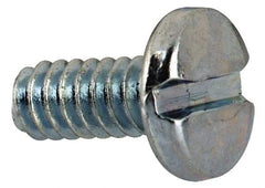 Value Collection - #4-40 UNC, 1/4" Length Under Head Slotted Drive Machine Screw - Binding Head, Grade J82 Steel, Zinc-Plated Finish, Without Washer - Exact Industrial Supply