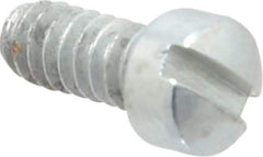 Value Collection - #4-40 UNC, 1/4" Length Under Head Slotted Drive Machine Screw - Fillister Head, Grade J82 Steel, Zinc-Plated Finish, Without Washer - Exact Industrial Supply