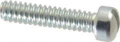 Value Collection - #4-40 UNC, 1/2" Length Under Head Slotted Drive Machine Screw - Fillister Head, Grade J82 Steel, Zinc-Plated Finish, Without Washer - Exact Industrial Supply