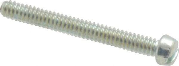 Value Collection - #4-40 UNC, 1" Length Under Head Slotted Drive Machine Screw - Fillister Head, Grade 2 Steel, Zinc-Plated Finish, Without Washer - Exact Industrial Supply