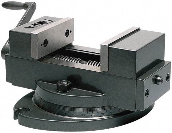 Wilton - 4" Jaw Width, 4" Max Jaw Opening, 1-1/2" Throat Depth, Manual Precision Self Centering Vise - Alloy Steel, 11-13/32" OAL x 7.9" OAW x 6-7/64" OAH - Exact Industrial Supply