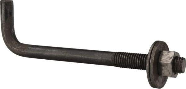 Value Collection - 5/8-11, 8" OAL Bent Anchor Bolt - Grade 2 Steel - Exact Industrial Supply