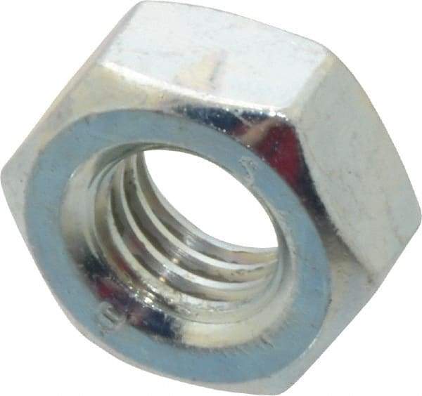 Value Collection - M10x1.50 Metric Coarse Steel Right Hand Hex Nut - 17mm Across Flats, 8mm High, Zinc-Plated Finish - Exact Industrial Supply