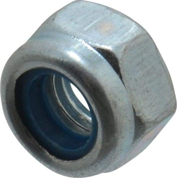 Value Collection - M5x0.80 Metric Coarse Grade 8 Hex Lock Nut with Nylon Insert - 5mm High, Zinc-Plated Finish - Exact Industrial Supply