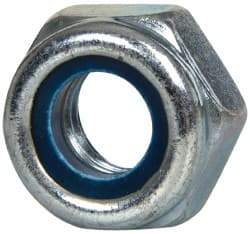 Value Collection - M10x1.50 Metric Coarse Grade 8 Hex Lock Nut with Nylon Insert - 10mm High, Zinc-Plated Finish - Exact Industrial Supply