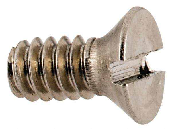 Value Collection - #4-40 UNC, 1/4" OAL Slotted Drive Machine Screw - Flat Head, Grade 18-8 Stainless Steel, Uncoated, Without Washer - Exact Industrial Supply