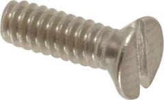 Value Collection - #4-40 UNC, 3/8" OAL Slotted Drive Machine Screw - Flat Head, Grade 18-8 Stainless Steel, Uncoated, Without Washer - Exact Industrial Supply