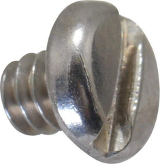 Value Collection - #4-40 UNC, 1/8" Length Under Head Slotted Drive Machine Screw - Pan Head, Grade 18-8 Stainless Steel, Uncoated, Without Washer - Exact Industrial Supply