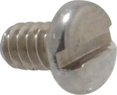Value Collection - #4-40 UNC, 3/16" Length Under Head Slotted Drive Machine Screw - Pan Head, Grade 18-8 Stainless Steel, Uncoated, Without Washer - Exact Industrial Supply