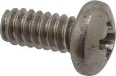 Value Collection - #4-40 UNC, 1/4" Length Under Head Phillips Drive Machine Screw - Pan Head, Grade 18-8 Stainless Steel, Uncoated, Without Washer - Exact Industrial Supply