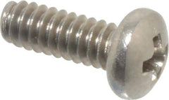 Value Collection - #4-40 UNC, 5/16" Length Under Head Phillips Drive Machine Screw - Pan Head, Grade 18-8 Stainless Steel, Uncoated, Without Washer - Exact Industrial Supply