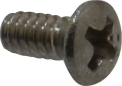 Value Collection - #4-40 UNC, 1/4" OAL Phillips Drive Machine Screw - Oval Head, Grade 18-8 Stainless Steel, Uncoated, Without Washer - Exact Industrial Supply