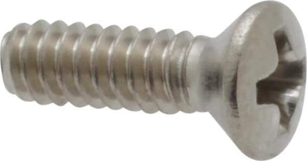 Value Collection - #4-40 UNC, 3/8" OAL Phillips Drive Machine Screw - Oval Head, Grade 18-8 Stainless Steel, Uncoated, Without Washer - Exact Industrial Supply