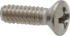 Value Collection - #4-40 UNC, 3/8" OAL Phillips Drive Machine Screw - Oval Head, Grade 18-8 Stainless Steel, Uncoated, Without Washer - Exact Industrial Supply